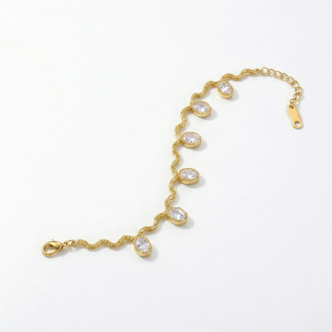 Crystal Wave Chain Bracelet