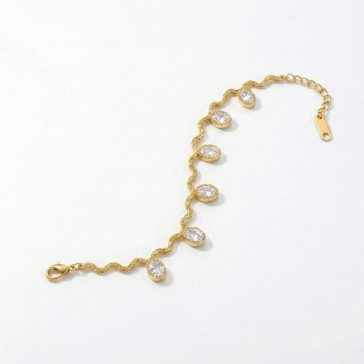 Crystal Wave Chain Bracelet