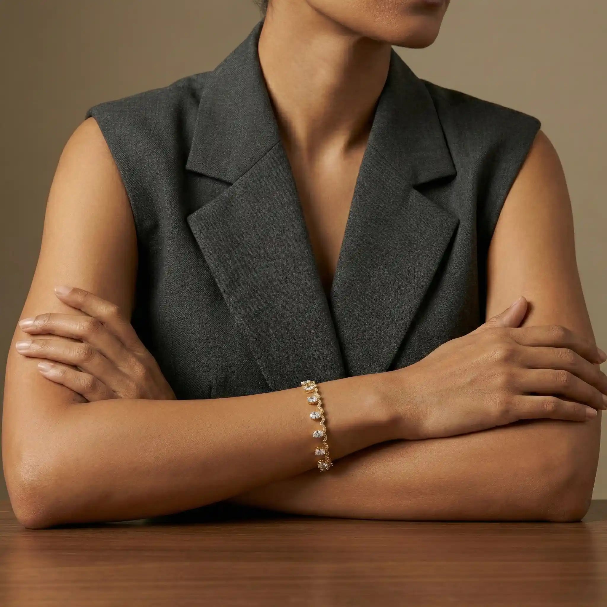 Crystal Wave Chain Bracelet