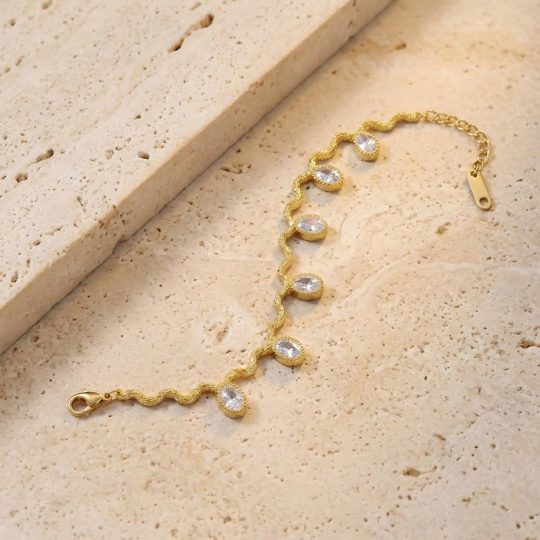 Crystal Wave Chain Bracelet