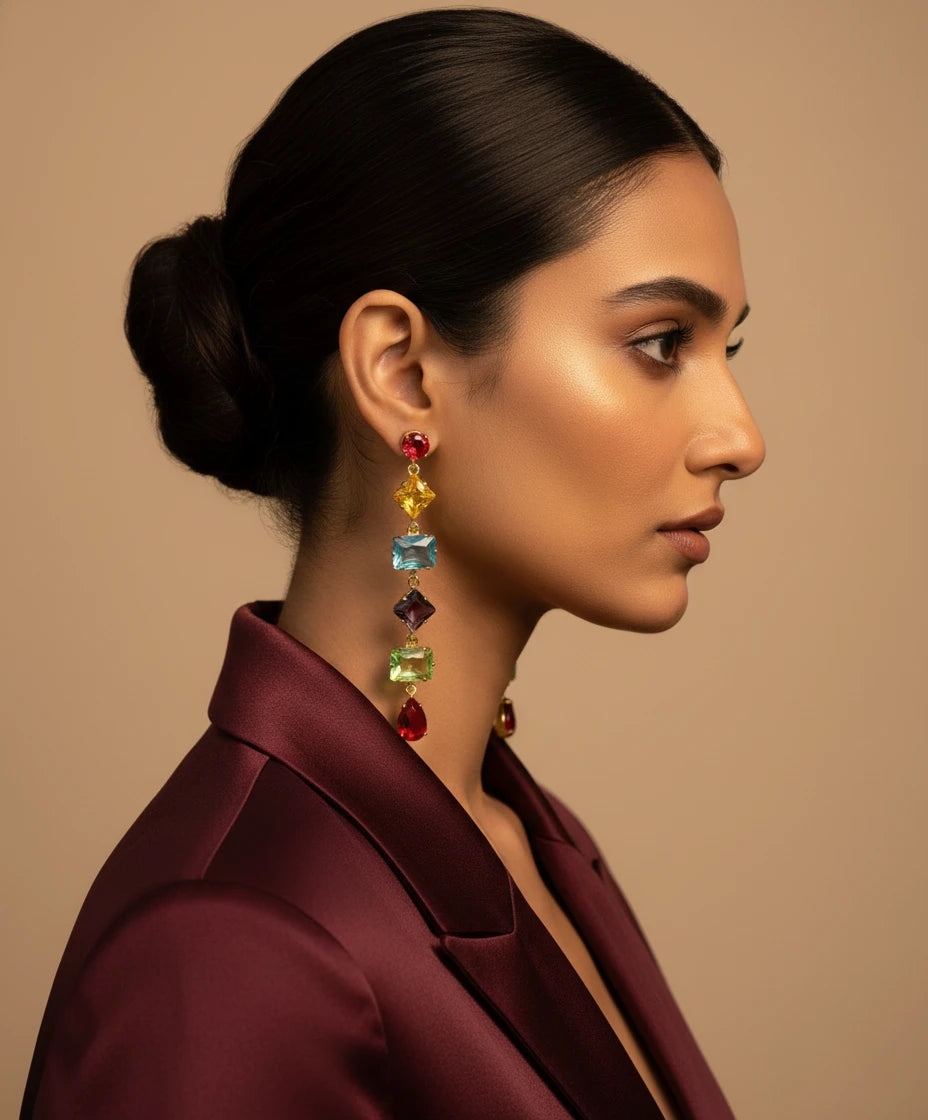 Royal Spectrum Multicolor Drop Earrings