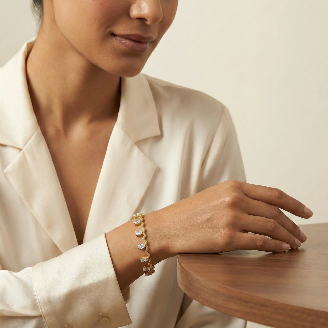 Crystal Wave Chain Bracelet