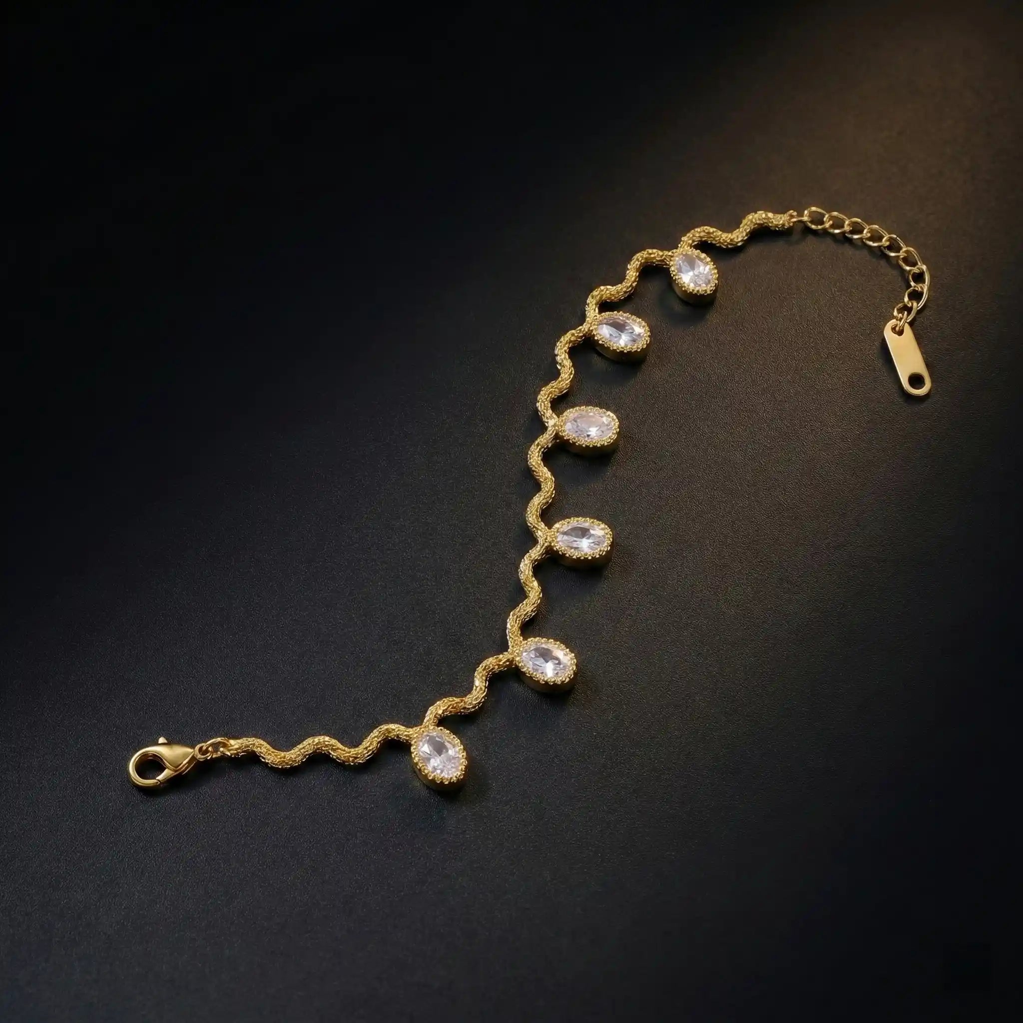 Crystal Wave Chain Bracelet