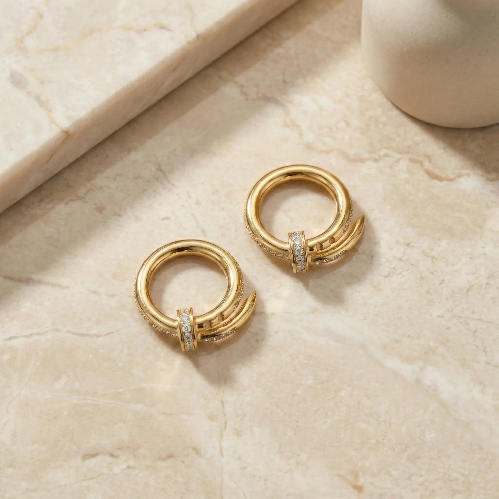 Interlocked Pavé Crystal Hoop Earrings