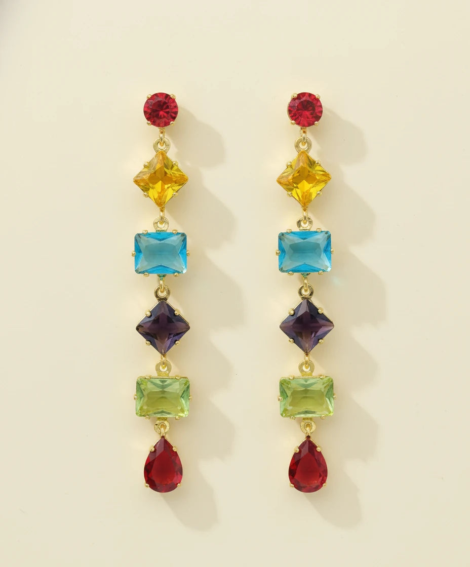 Royal Spectrum Multicolor Drop Earrings