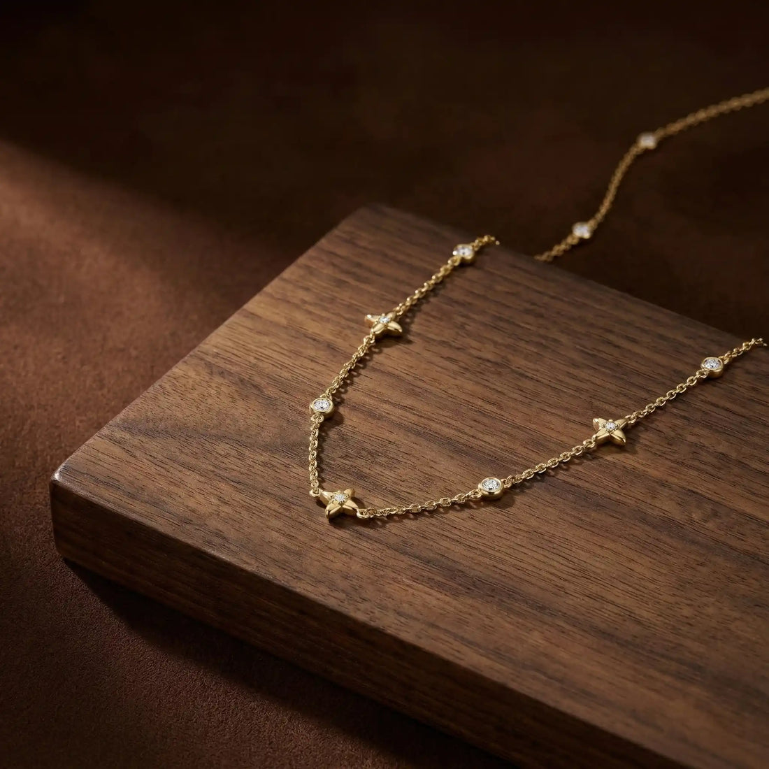 Crystal Cross Station Necklace