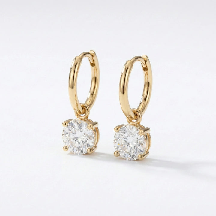 Classic Crystal Drop Hoop Earrings